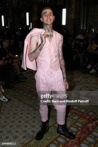 Rapper Lil Peep attends the Haider Ackermann Menswear Spring/Summer 2018 show as part of Paris Fashion Week on June 21, 2017 in Paris, France.