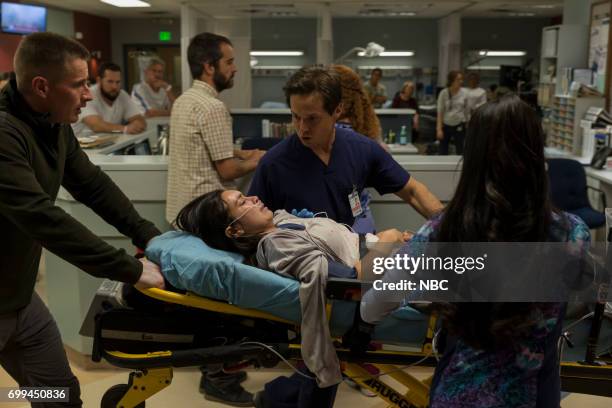 Off The Rails" Episode 402 -- Pictured: Brendan Fehr as Drew Alister, Madalyn Horcher as Abby Carpenter, Scott Wolf as Scott Clemmens --