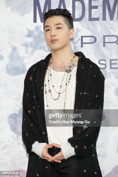 Singer and songwriter Taeyang of Big Bang attends the "Mademoiselle Prive" exhibition at the D-Museum on June 21, 2017 in Seoul, South Korea