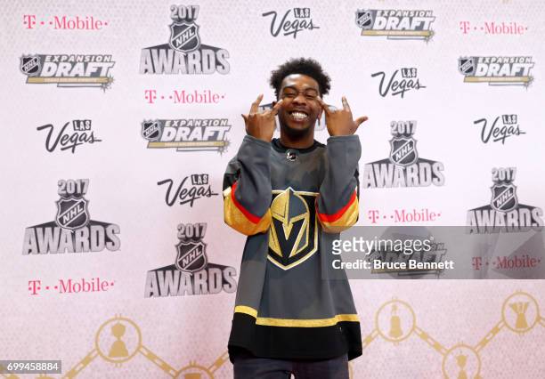 Rapper Desiigner attends the 2017 NHL Awards wearing a Vegas Golden Knights jersey at T-Mobile Arena on June 21, 2017 in Las Vegas, Nevada.
