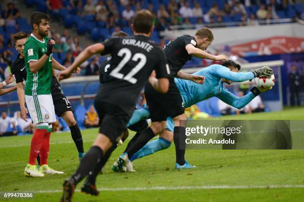 Players Mexico Nestor Araujo , Alfredo Talavera and New Zealand Ryan Thomas , Tommy Smith , Chris Wood , Andrew Durante during the FIFA...