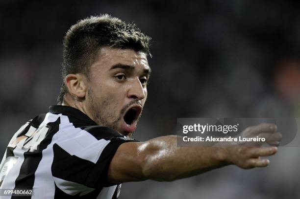 Victor LuisÂ of Botafogo reacts during the match between Botafogo and Vasco as part of Brasileirao Series A 2017 at Engenhao Stadium on June 21, 2017...