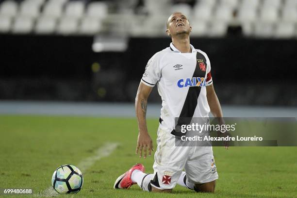 LuisÂ Fabiano of Vasco reacts during the match between Botafogo and Vasco as part of Brasileirao Series A 2017 at Engenhao Stadium on June 21, 2017...