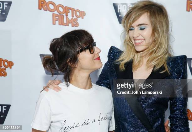 Director Ana Lily Amirpour and Actress/model Suki Waterhouse attend "The Bad Batch" during rooftop screening at House of Vans on June 21, 2017 in the...