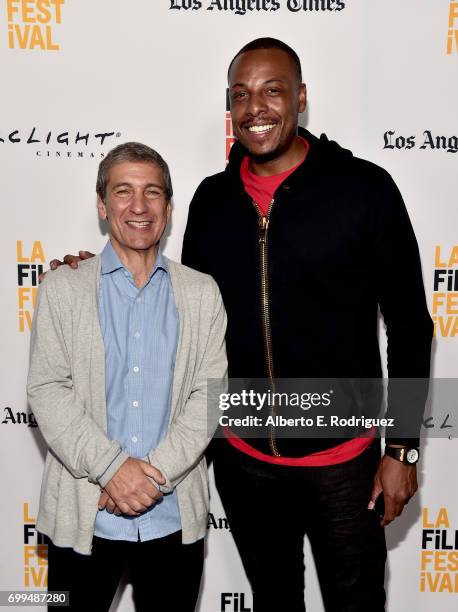 Michael Tollin and Paul Pierce attend the screening of "Morningside 5" during the 2017 Los Angeles Film Festival at ArcLight Santa Monica on June 21,...