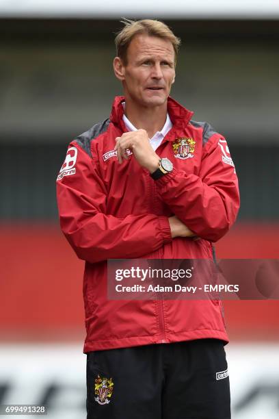 Stevenage's Manager Teddy Sheringham on the touchline