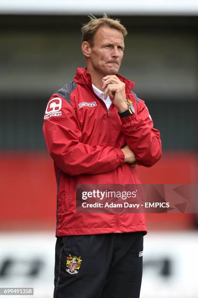 Stevenage's Manager Teddy Sheringham on the touchline