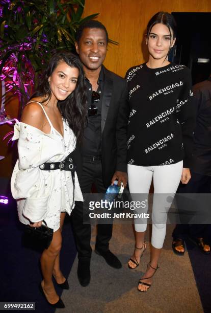Kourtney Kardashian, Babyface and Kendall Jenner attend the Los Angeles Premiere of Apple Music's CAN'T STOP WON'T STOP: A BAD BOY STORY at The WGA...