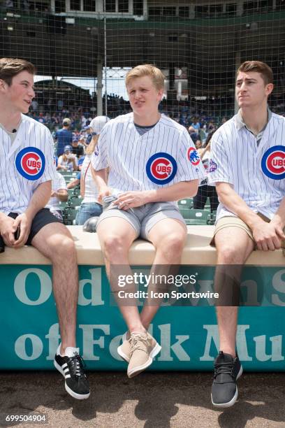 Top NHL Draft prospect Casey Mittelstadt sits prior to a game between the San Diego Padres and the Chicago Cubs on June 21 at Wrigley Field, in...