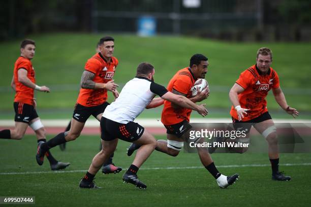 Jerome Kaino of the All Blacks during a New Zealand All Blacks training session at Trusts Stadium on June 22, 2017 in Auckland, New Zealand.