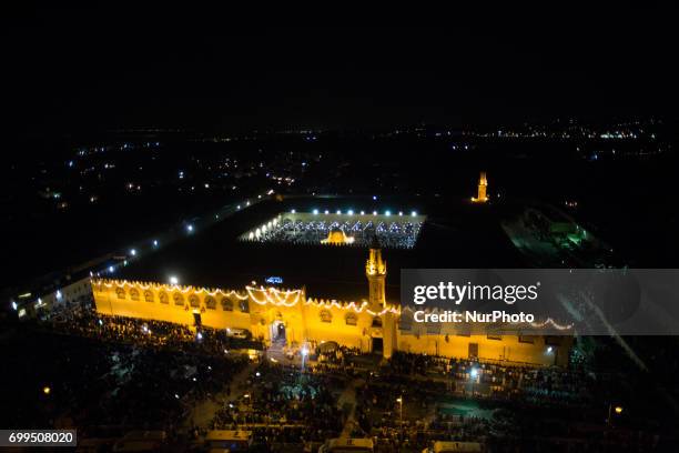 Muslims gather to pray during the Laylat Al Qadr at Amr ibn al-As Mosque in Cairo, Egypt, Thursday 22 June 2017. In Islamic belief Laylat Al Qadr,...