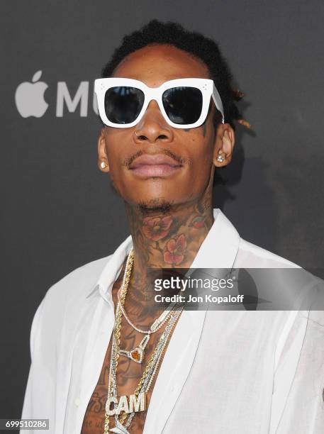 Wiz Khalifa arrives at the Los Angeles Premiere Of "Can't Stop Won't Stop" at Writers Guild of America, West on June 21, 2017 in Los Angeles,...
