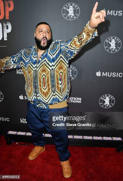 Khaled arrives at the Los Angeles Premiere Of "Can't Stop Won't Stop" at Writers Guild of America, West on June 21, 2017 in Los Angeles, California.