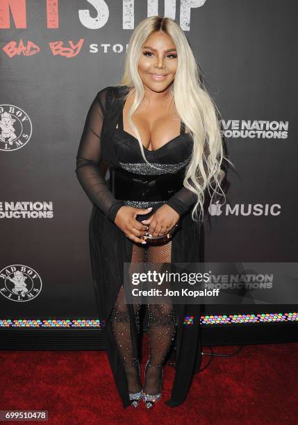 Lil' Kim arrives at the Los Angeles Premiere Of "Can't Stop Won't Stop" at Writers Guild of America, West on June 21, 2017 in Los Angeles, California.