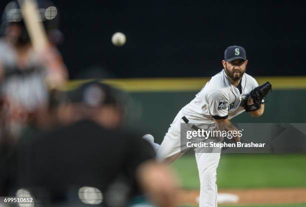 Relief pitcher Tony Zych of the Seattle Mariners delivers a pitch during the sixth inning of a game against the Detroit Tigers at Safeco Field on...