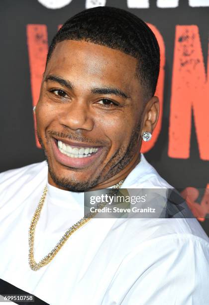 Nelly arrives at the Los Angeles Premiere Of "Can't Stop Won't Stop" at Writers Guild of America, West on June 21, 2017 in Los Angeles, California.