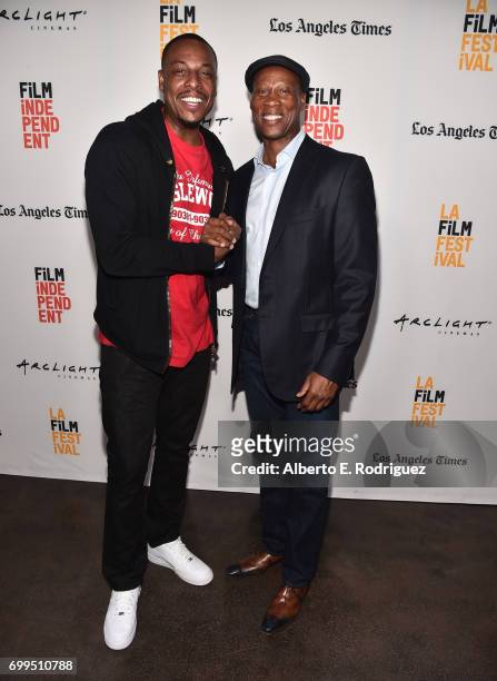 Paul Pierce and Byron Scott attend the screening of "Morningside 5" during the 2017 Los Angeles Film Festival at ArcLight Santa Monica on June 21,...