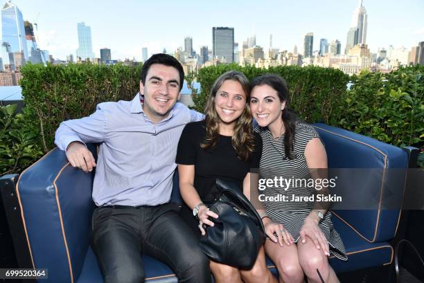Ben Barker, Samantha Frankel and Michelle Goldberg attend The Junior Board of The TEAK Fellowship Presents A Midsummer Night at Ph-D Lounge at the...