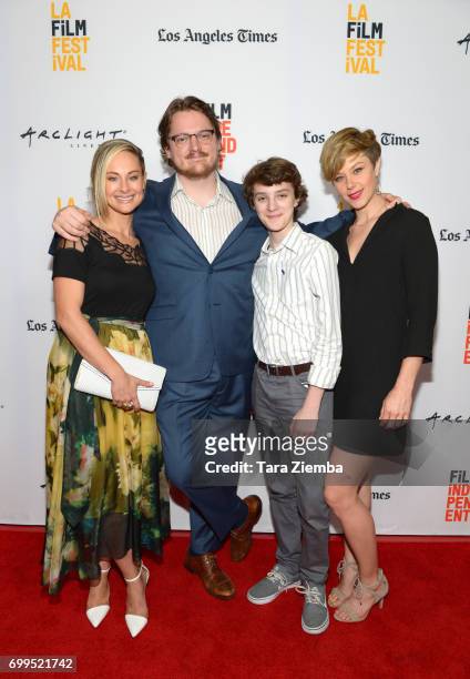 Actor Alyshia Ochse, director Sam Patton, actors Toby Nichols and Jaimi Paige attend the screening of "Desolation" during the 2017 Los Angeles Film...