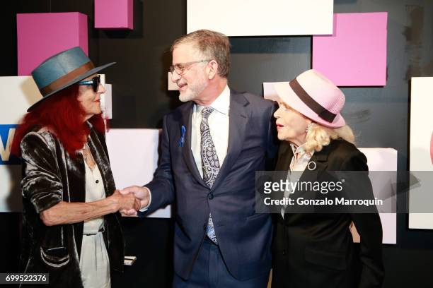 Patricia Field, Peter Barbey and Edie Windsor attend the 2017 Village Voice Pride Awards at Capitale on June 21, 2017 in New York City.
