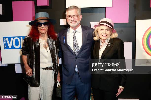Patricia Field, Peter Barbey and Edie Windsor attend the 2017 Village Voice Pride Awards at Capitale on June 21, 2017 in New York City.