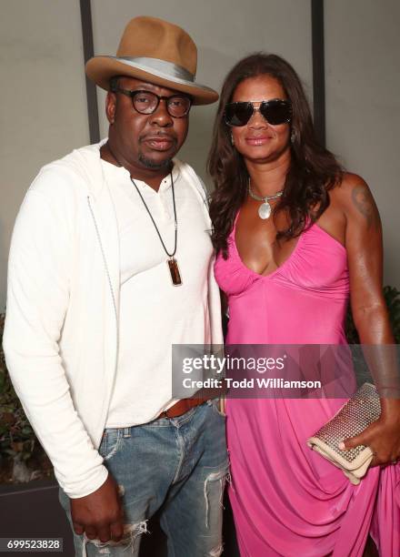 Bobby Brown and Alicia Etheredge attend the Los Angeles Premiere of "Can't Stop Won't Stop" at the Writers Guild of America, West on June 21, 2017 in...