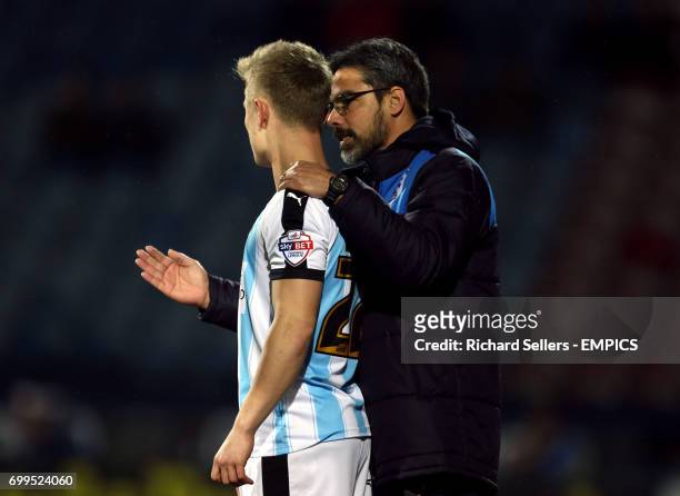 Huddersfield Town manager David Wagner and Kyle Dempsey