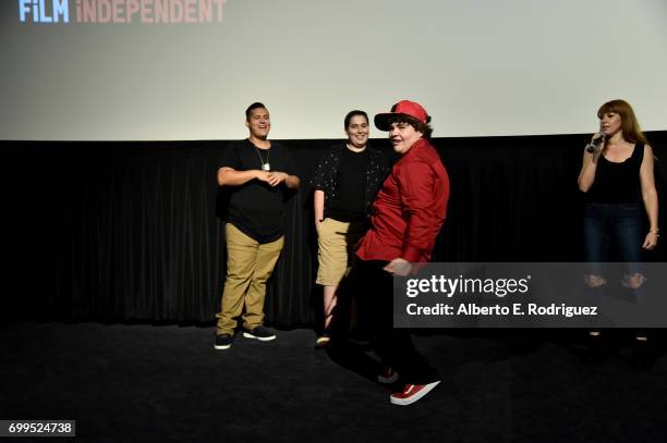 Michael Cienfuegos, Steven Thomas Capp, Luke Clark and Alison Faulk onstage at the screening of "Fat Camp" during the 2017 Los Angeles Film Festival...