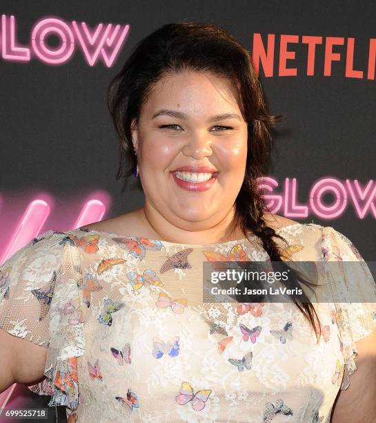Actress Britney Young attends the premiere of "GLOW" at The Cinerama Dome on June 21, 2017 in Los Angeles, California.
