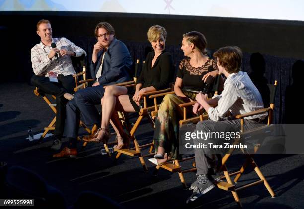 Cooper Hopkins, Sam Patton, Jaimi Paige, Alyshia Ochse, and Toby Nichols attend the screening of "Desolation" during the 2017 Los Angeles Film...