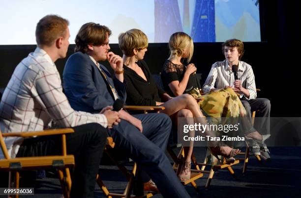 Associate programmer Cooper Hopkins, Sam Patton, Jaimi Paige, Alyshia Ochse, and Toby Nichols attend the screening of "Desolation" during the 2017...