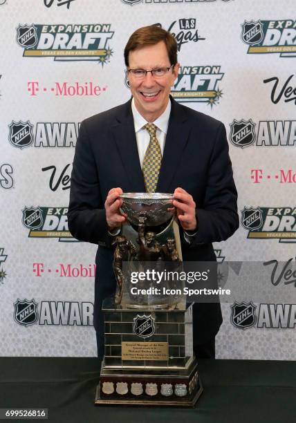 President of Hockey Operations and general manager David Poile of the Nashville Predators poses after winning the NHL General Manager of the Year...