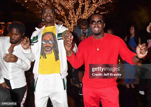 Shameik Moore and Snoop Dogg toast to Sean "Diddy" Combs and the world premiere of Can't Stop Won't Stop at the official after party powered by CIROC...