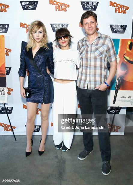 Actress/model Suki Waterhouse, director Ana Lily Amirpour and Dan Nuxoll attend "The Bad Batch" during Rooftop Films screening at House of Vans on...