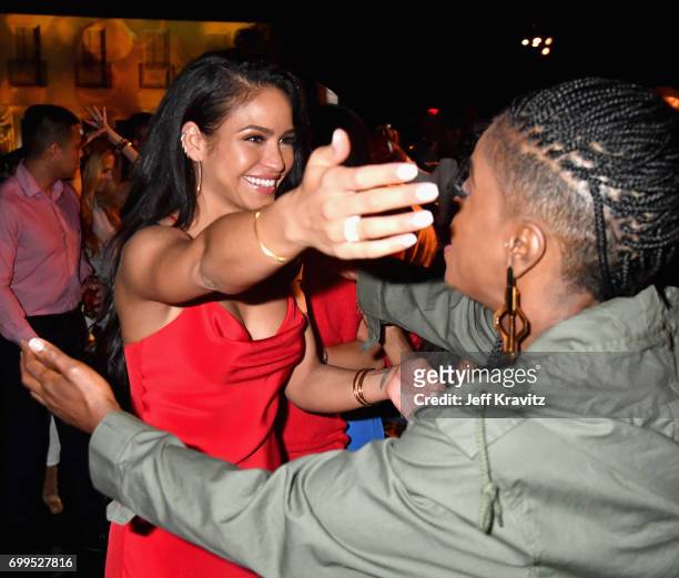 Cassie Ventura and Pamela Long toast to Sean "Diddy" Combs and the world premiere of Can't Stop Won't Stop at the official after party powered by...