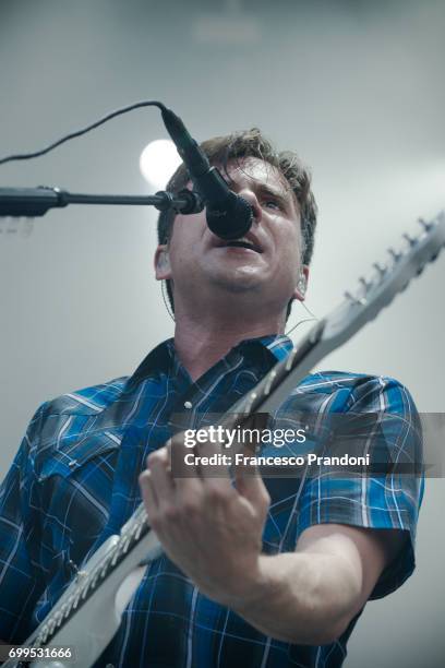 Jim Adkins of Jimmy Eat World performs as they open for King Of Leon at Ippodromo on June 21, 2017 in Milan, Italy.