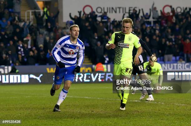 Reading's Matej Vydra scores his sides second goal of the match.