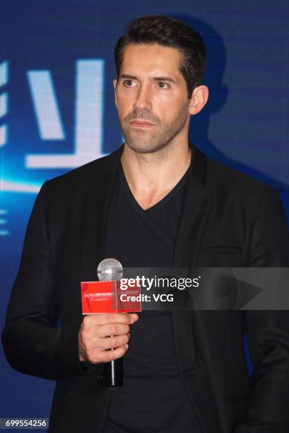 English actor Scott Adkins attends the press conference of film 'Boyka: Undisputed' during the 20th Shanghai International Film Festival on June 22,...