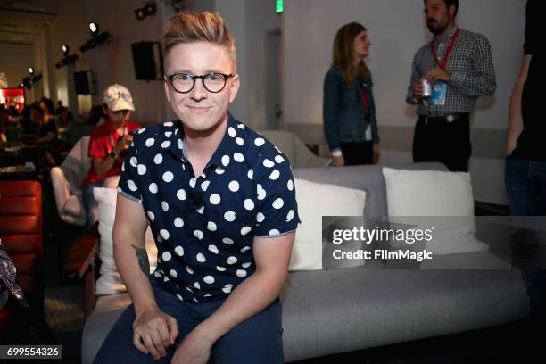 YouTube personality Tyler Oakley at YouTube @ VidCon Brand Lounge at Anaheim Convention Center on June 21, 2017 in Anaheim, California.