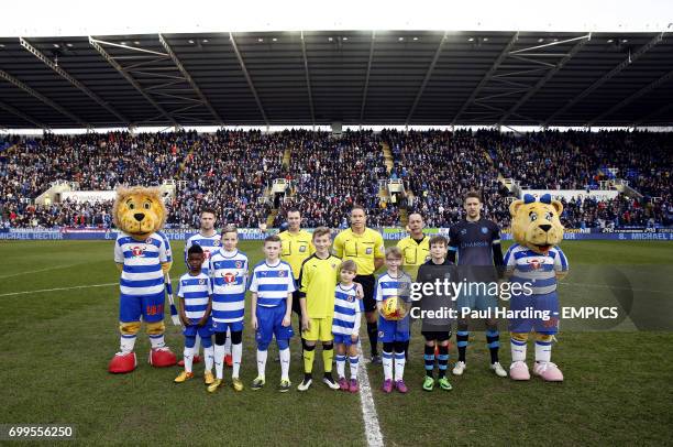 Club mascots Kingsley Royal and Queensley Royal, the match day mascots, Officials Referee Stephen Martin and assistants Ronald Ganfield and Robert...