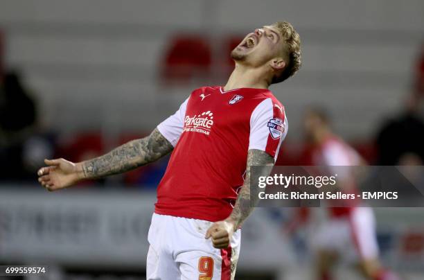 Rotherham United's Danny Ward misses chance