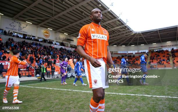 Blackpool's Emmerson Boyce makes his way out on to the pitch prior to kick-off.