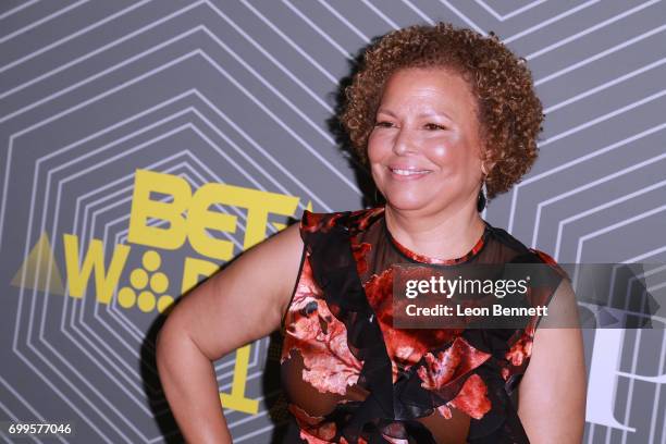 Chairman and Chief Executive Officer of BET, Debra Lee arrived at the 2017 BET Awards "PRE" at The London West Hollywood on June 21, 2017 in West...