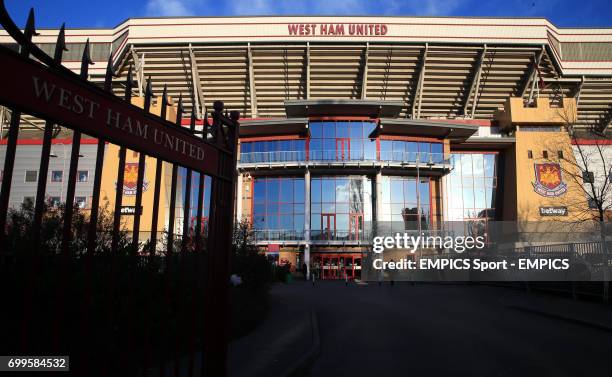 View of the stadium before the Emirates FA Cup, fourth round replay match at Upton Park, London.