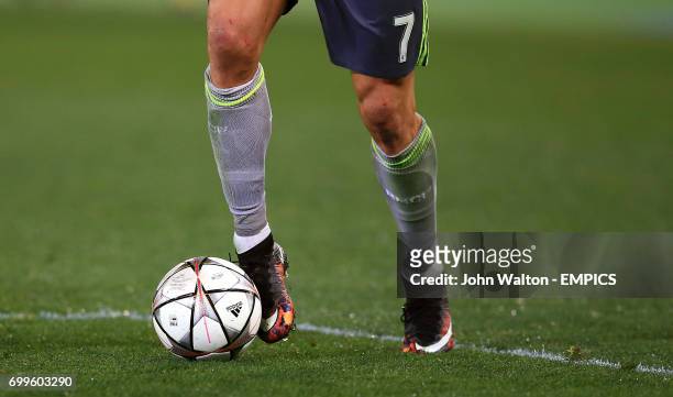 Detail of Real Madrid's Cristiano Ronaldo in action