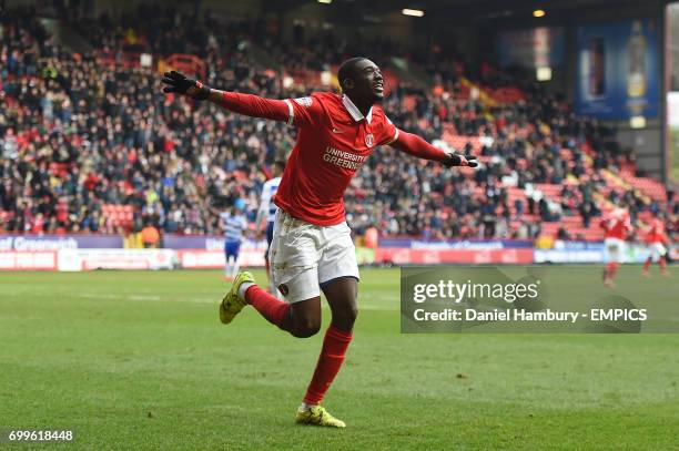 Chartlon Athletic's Yaya Sonogo celebrates