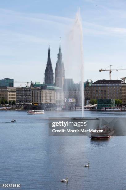 The inner city Alster lake is pictured on June 21, 2017 in Hamburg, Germany. Hamburg will host the upcoming G20 summit from July 7-8, with venues to...