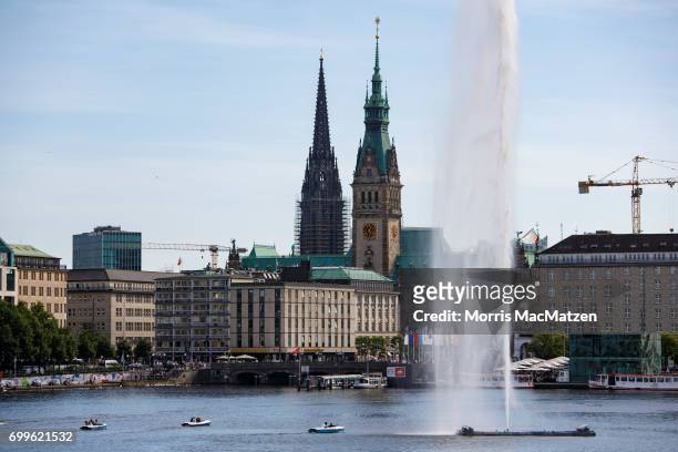 The inner city Alster lake is pictured on June 21, 2017 in Hamburg, Germany. Hamburg will host the upcoming G20 summit from July 7-8, with venues to...