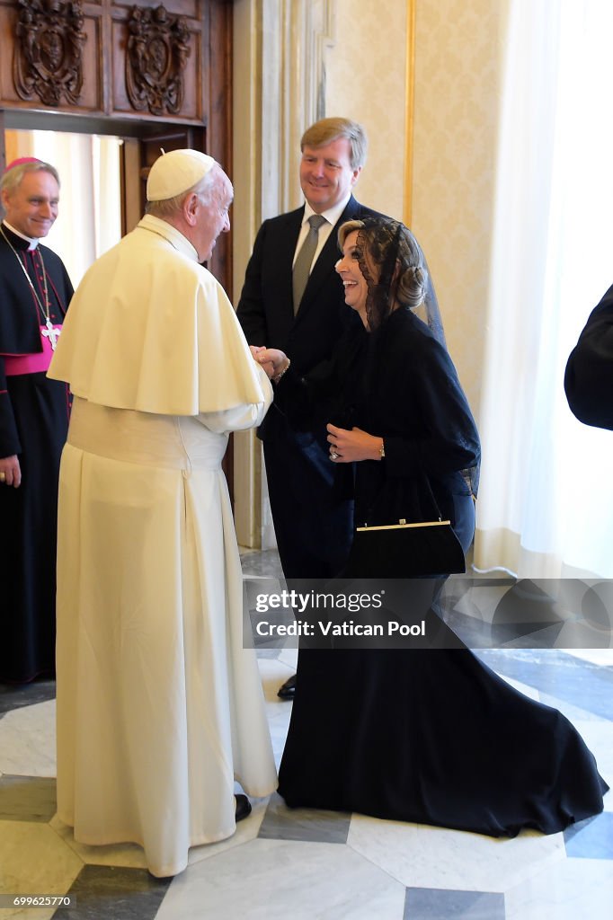 Pope Meets King And Queen Of The Netherlands
