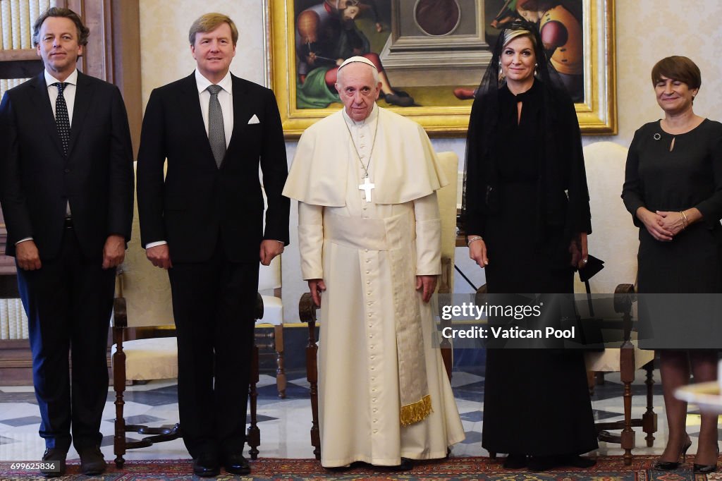 Pope Meets King And Queen Of The Netherlands